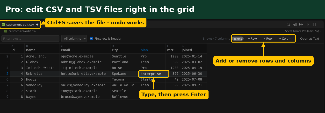Editing a CSV